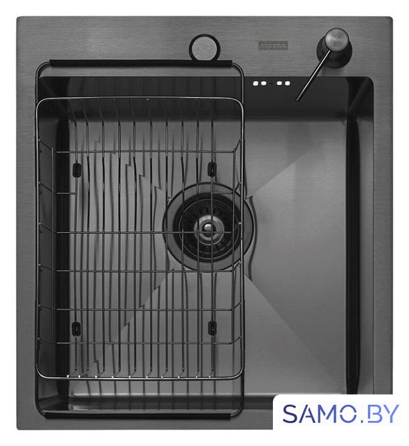 Кухонная мойка ARFEKA ECO AR мойка 450*500, коландер F, дозатор BLACK - Изображение №2 — Интернет-магазин samo.by