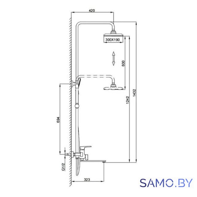 Душевая система  FRAP F2471-6 - Изображение №2 — Интернет-магазин samo.by