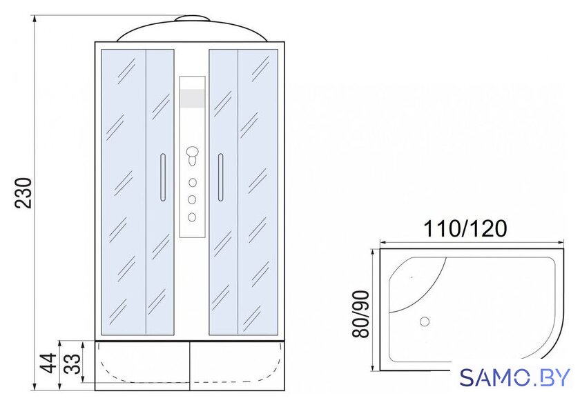 Душевая кабина River Dunay XL 120/90/44 TH R - Изображение №19 — Интернет-магазин samo.by