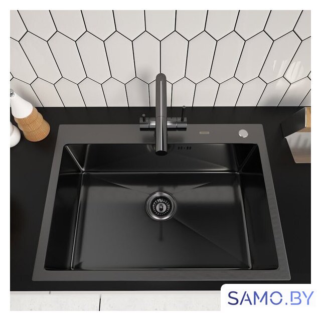 Кухонная мойка ARFEKA ECO AR 700*500 BLACK PVD NANO - Изображение №2 — Интернет-магазин samo.by