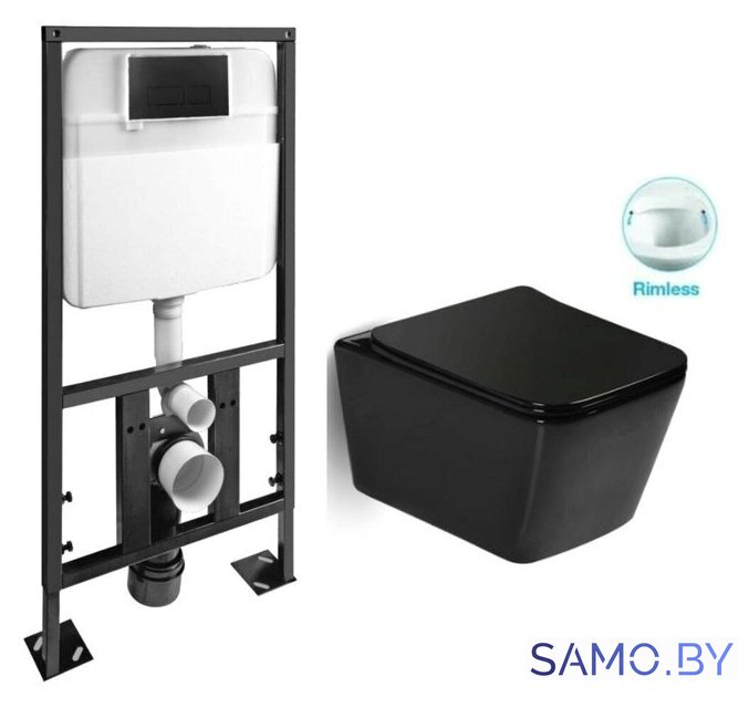 Унитаз подвесной SantiLine SL-5004MB + SL-04 - Изображение №1 — Интернет-магазин samo.by