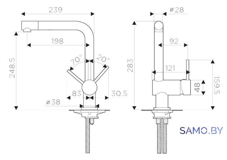 Смеситель Omoikiri Tanigawa-BN 4994242 - Изображение №2 — Интернет-магазин samo.by
