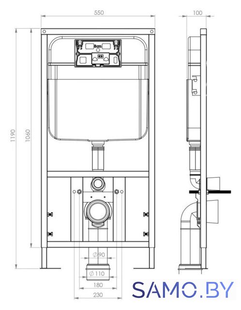 Инсталляция для унитаза SantiLine SL-04 - Изображение №2 — Интернет-магазин samo.by