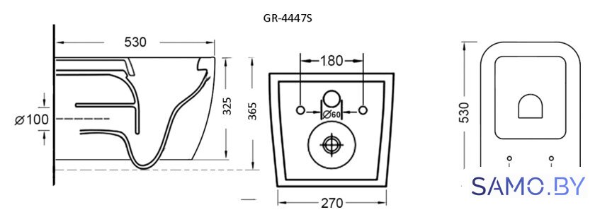 Унитаз подвесной Grossman GR-4447S - Изображение №6 — Интернет-магазин samo.by