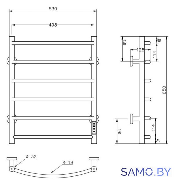 Полотенцесушитель Roxen Santi BK-109A-6T 11030-5365C (хром) - Изображение №6 — Интернет-магазин samo.by