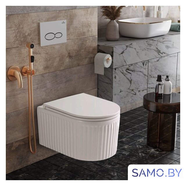 Унитаз подвесной Roxen Royal Matt в комплекте с инсталляцией StounFix Dual Fresh 6 в 1 968245 (кнопка: хром глянцевый) - Изображение №9 — Интернет-магазин samo.by