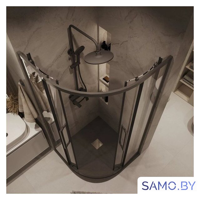 Душевой уголок Grossman Cosmo 100x100x195 301.K33.02.1010.42.00 (графит сатин/прозрачное стекло) - Изображение №10 — Интернет-магазин samo.by