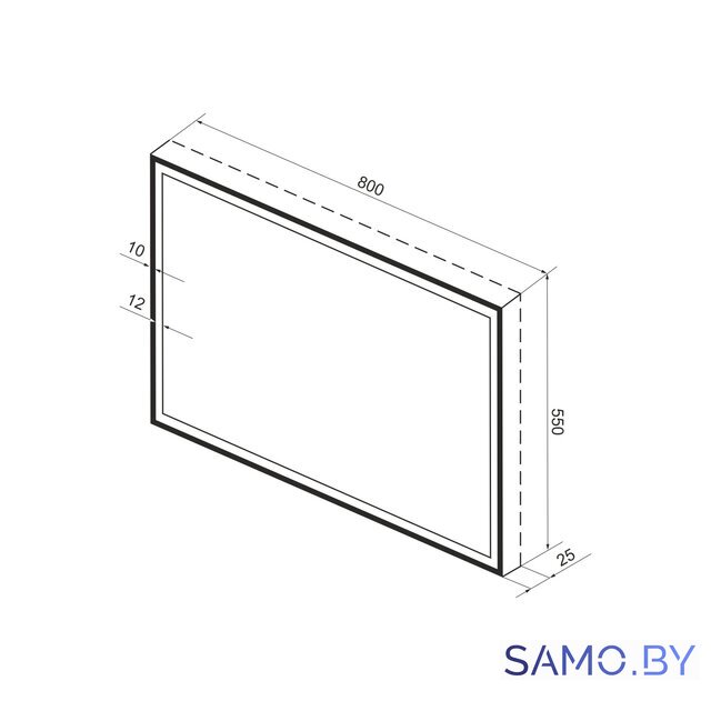  Wellsee Зеркало с фронтальной LED-подсветкой 7 Rays' Spectrum 172201250, 80 х 55 см (с сенсором и регулировкой яркости освещения) - Изображение №9 — Интернет-магазин samo.by