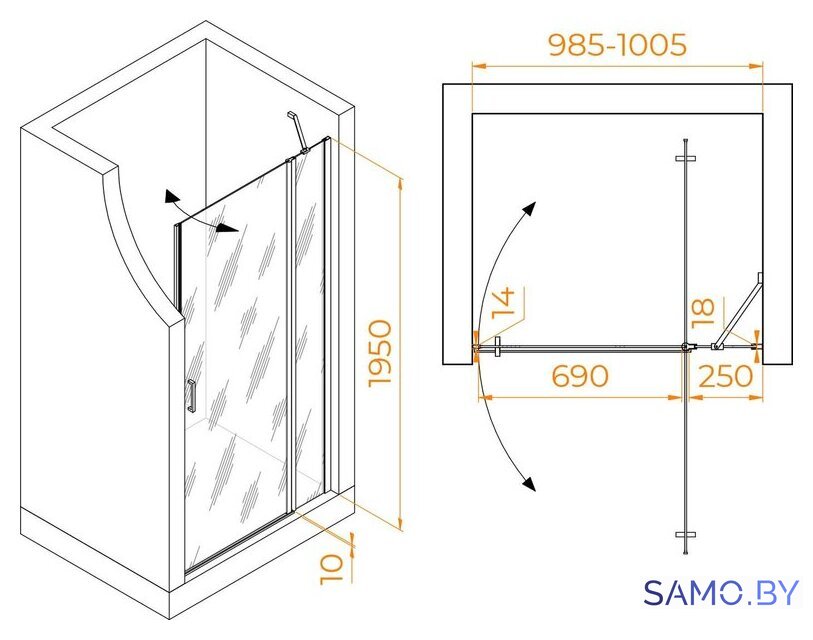 Душевая дверь RGW LE-004Gr 351200410-110 - Изображение №5 — Интернет-магазин samo.by