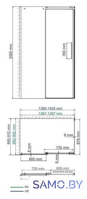 Душевой уголок Wasserkraft Dinkel 58R36 - Изображение №4 — Интернет-магазин samo.by