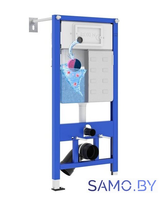 Инсталляция для унитаза Roxen StounFix Dual Fresh 710200 с удлиненными креплениями в комплекте и встр. контейнером для гигиенических таблеток (аромадозатор) - Изображение №3 — Интернет-магазин samo.by