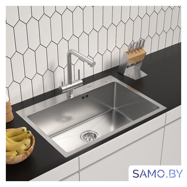Кухонная мойка ARFEKA ECO AR 700*500 SATIN DECOR VOLCANIC ROCK - Изображение №1 — Интернет-магазин samo.by