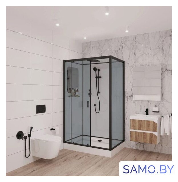 Душевая кабина Niagara NG-6912-01QL Black 120x80x210 (тонированное стекло) - Изображение №2 — Интернет-магазин samo.by