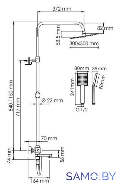 Душевая система  Wasserkraft A199.118.141.087.CH Thermo - Изображение №3 — Интернет-магазин samo.by