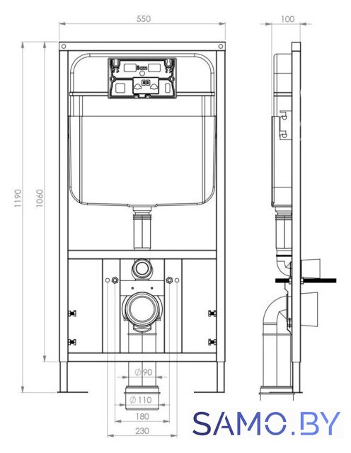 Инсталляция для унитаза SantiLine SL-03 - Изображение №2 — Интернет-магазин samo.by
