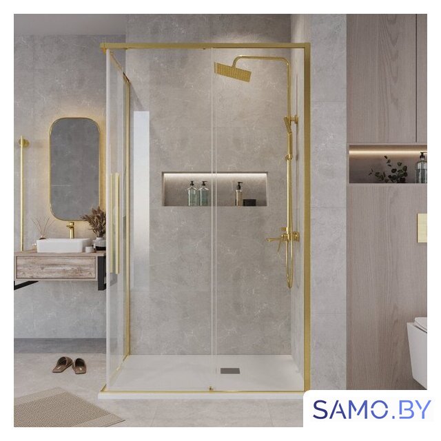 Душевой уголок Grossman Galaxy 120x80x195 300.K33.01.1280.32.00 (золото сатин/прозрачное стекло) - Изображение №8 — Интернет-магазин samo.by