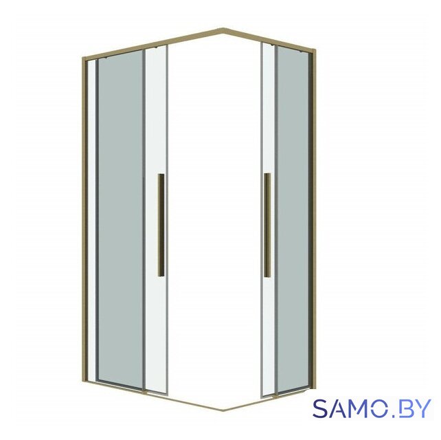 Душевой уголок Grossman Galaxy 120x80x195 300.K33.01.1280.32.00 (золото сатин/прозрачное стекло) - Изображение №2 — Интернет-магазин samo.by