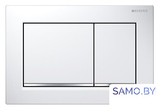 Панель смыва Geberit Omega 30 115.080.KJ.1 (белый/глянцевый хром) - Изображение №1 — Интернет-магазин samo.by