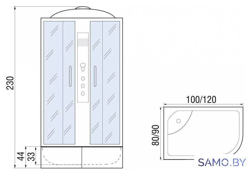 Душевая кабина River Dunay XL 120/90/44 MT R - Изображение №18 — Интернет-магазин samo.by