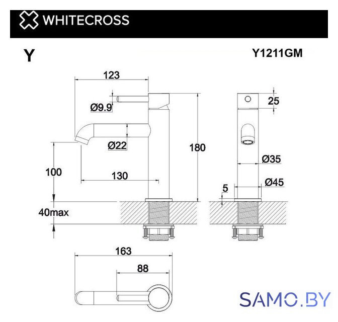 Смеситель Whitecross Y 1211GM (оружейная сталь) - Изображение №3 — Интернет-магазин samo.by