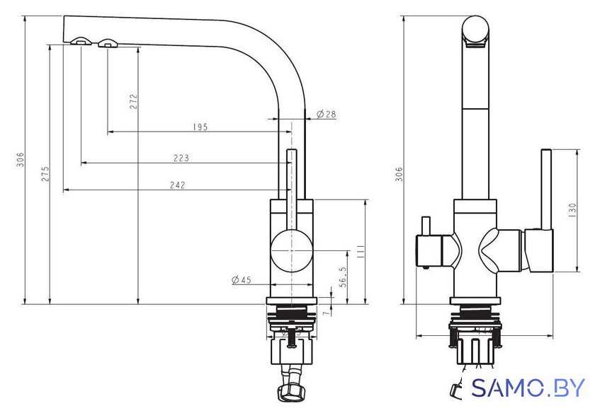 Смеситель ZorG Akvaduo Premium Brass satin - Изображение №6 — Интернет-магазин samo.by