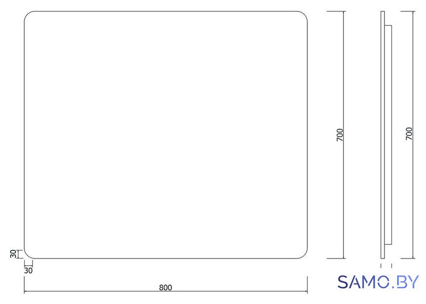  Roxen Зеркало Simon 510205-80GM 80x70 - Изображение №12 — Интернет-магазин samo.by