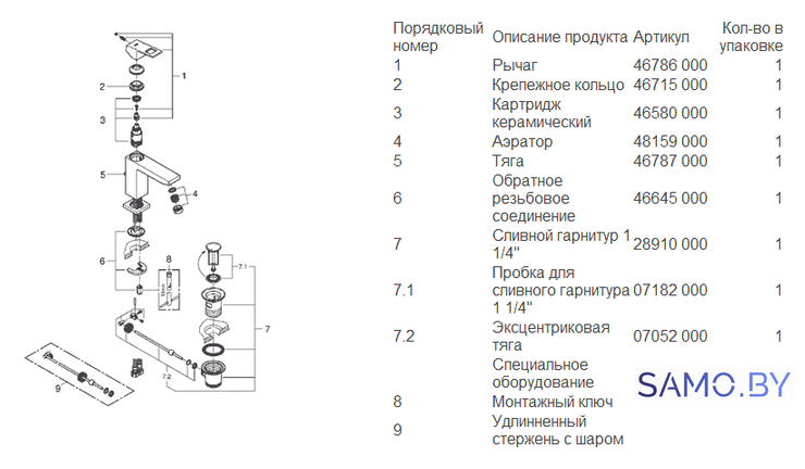 Смеситель Grohe Eurocube 23445000 - Изображение №3 — Интернет-магазин samo.by