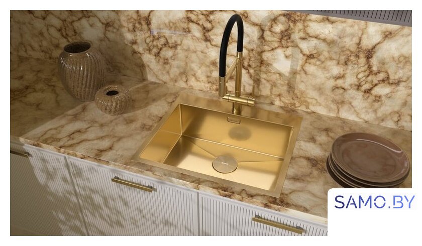 Кухонная мойка ZorG Zerox 59 IF PVD Gold - Изображение №1 — Интернет-магазин samo.by