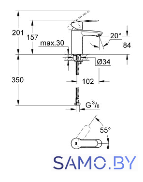 Смеситель Grohe Eurostyle Cosmopolitan 3246820E - Изображение №2 — Интернет-магазин samo.by