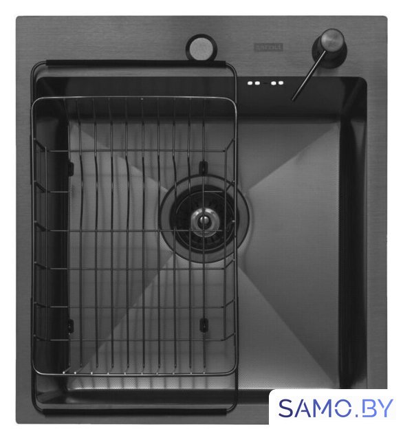 Кухонная мойка ARFEKA ECO AR мойка 450*500, коландер F, дозатор BLACK DECOR MILLET - Изображение №2 — Интернет-магазин samo.by