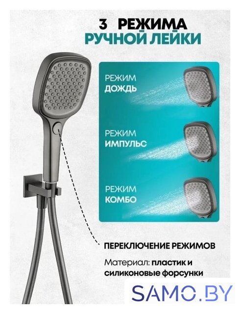 Душевая система  Grocenberg GB5050 с термостатом (графит) - Изображение №6 — Интернет-магазин samo.by