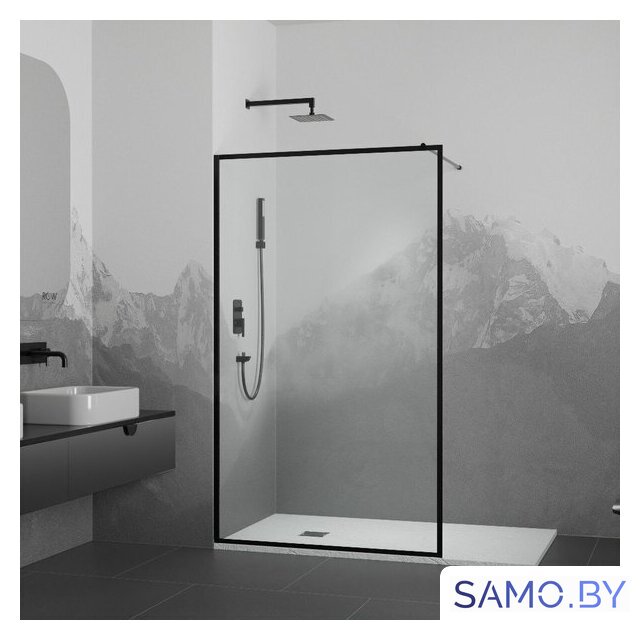 Душевая стенка RGW WA-012-B 35101210-84 100 (черный/прозрачное стекло) - Изображение №1 — Интернет-магазин samo.by