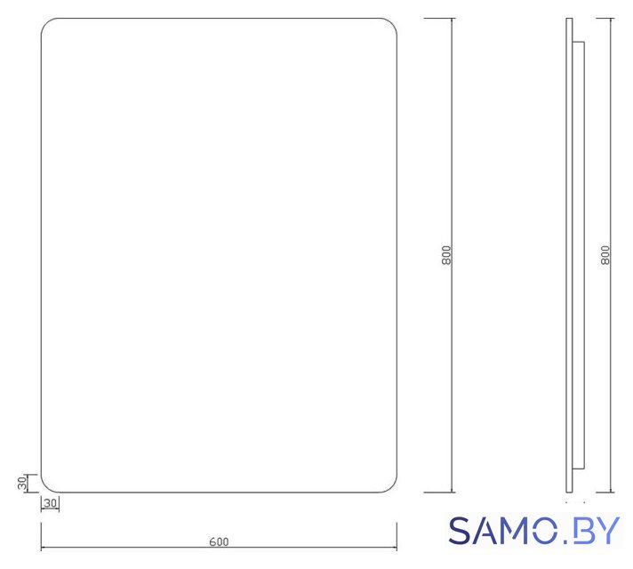  Roxen Зеркало Simon 510205-60GM 60x80 - Изображение №12 — Интернет-магазин samo.by