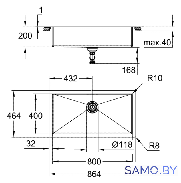 Кухонная мойка Grohe K700 90-S 86,4/46,4 1.0 31580SD1 - Изображение №3 — Интернет-магазин samo.by