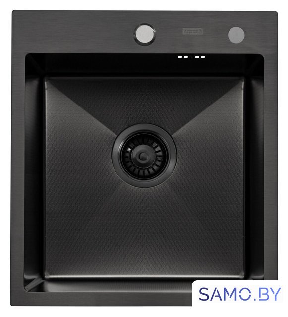 Кухонная мойка ARFEKA ECO AR 450*500 BLACK PVD NANO DECOR - Изображение №1 — Интернет-магазин samo.by