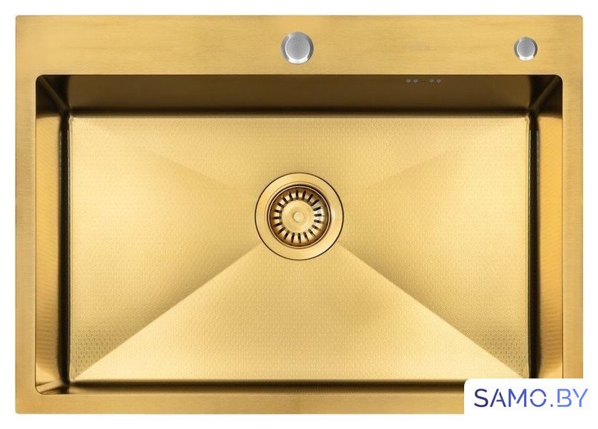 Кухонная мойка ARFEKA ECO AR 700*500 GOLD PVD NANO DECOR - Изображение №4 — Интернет-магазин samo.by