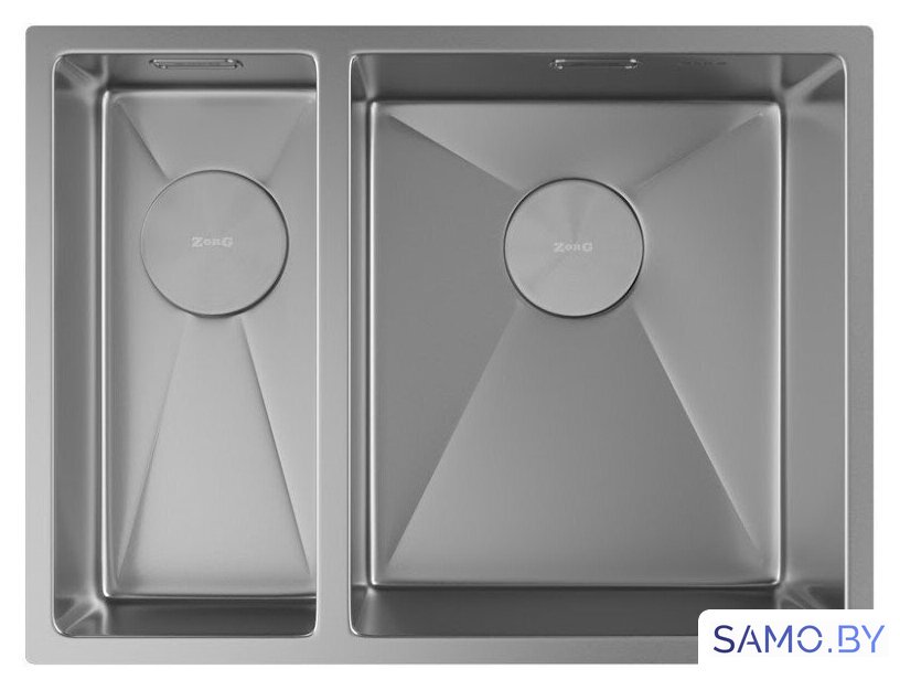 Кухонная мойка ZorG Zerox 58-2 U / IF-L Steel - Изображение №3 — Интернет-магазин samo.by