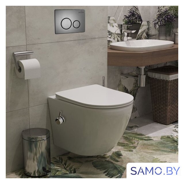 Унитаз подвесной Roxen Antares Bidet в комплекте с инсталляцией StounFix Dual Fresh 6 в 1 962282 (кнопка: оружейная сталь) - Изображение №9 — Интернет-магазин samo.by