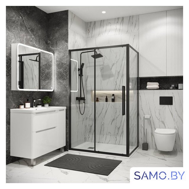 Душевой уголок Grossman Cosmo 120x90x195 120.K33.02.1290.21.00 (черный матовый/стекло прозрачное) - Изображение №6 — Интернет-магазин samo.by