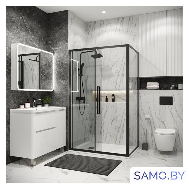 Душевой уголок Grossman Cosmo 120x90x195 120.K33.02.1290.21.00 (черный матовый/стекло прозрачное) - Изображение №8 — Интернет-магазин samo.by