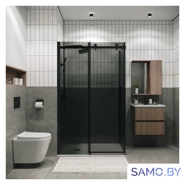 Душевой уголок Grossman Classic 110x100x195 120.K33.04.1110.21.10 (черный матовый/стекло тонированное) - Изображение №6 — Интернет-магазин samo.by