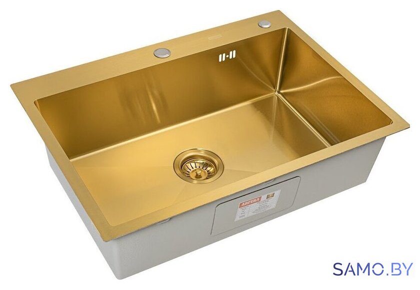 Кухонная мойка ARFEKA ECO AR 700*500 GOLD PVD NANO - Изображение №3 — Интернет-магазин samo.by