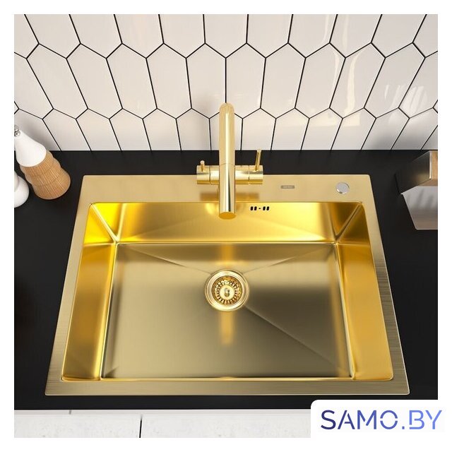 Кухонная мойка ARFEKA ECO AR 700*500 GOLD PVD NANO - Изображение №2 — Интернет-магазин samo.by
