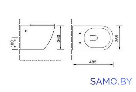 Унитаз подвесной SantiLine SL-5005MRB - Изображение №2 — Интернет-магазин samo.by
