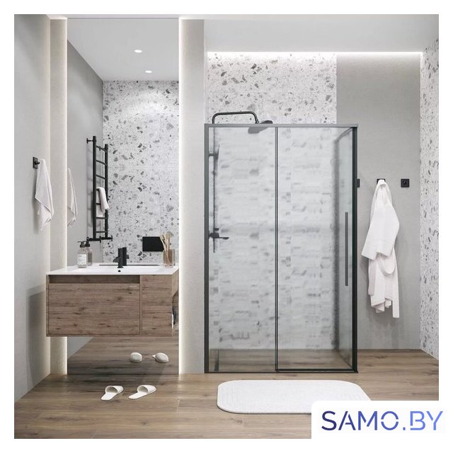 Душевой уголок Grossman Galaxy 130x80x195 120.K33.01.1380.21.02 (черный матовый/шиншилла стекло) - Изображение №7 — Интернет-магазин samo.by