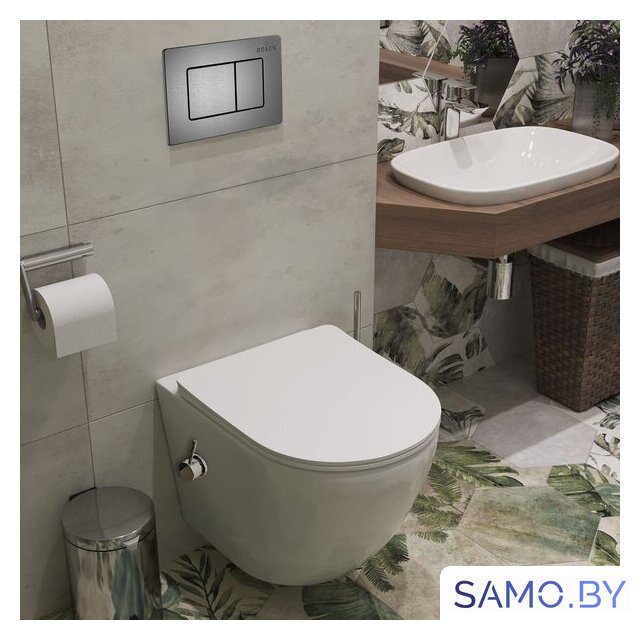 Унитаз подвесной Roxen Antares Bidet в комплекте с инсталляцией StounFix Dual Fresh 6 в 1 960516 (кнопка: оружейная сталь) - Изображение №12 — Интернет-магазин samo.by