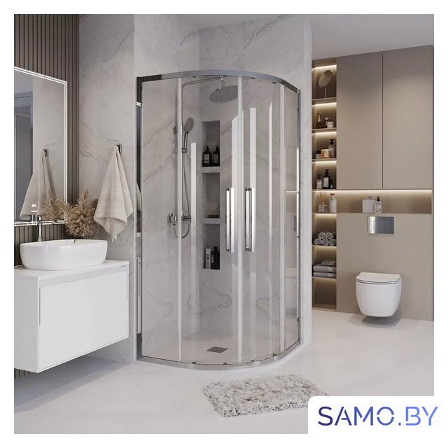 Душевой уголок Grossman Cosmo 100x100x195 301.K33.02.1010.10.00 (хром/прозрачное стекло) - Изображение №7 — Интернет-магазин samo.by