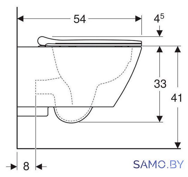 Унитаз подвесной Geberit Smyle Square Rimfree 500.685.01.1 - Изображение №5 — Интернет-магазин samo.by