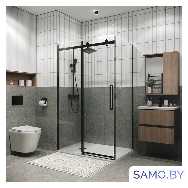 Душевой уголок Grossman Classic 110x100x195 120.K33.04.1110.21.00 (черный матовый/стекло прозрачное) - Изображение №7 — Интернет-магазин samo.by