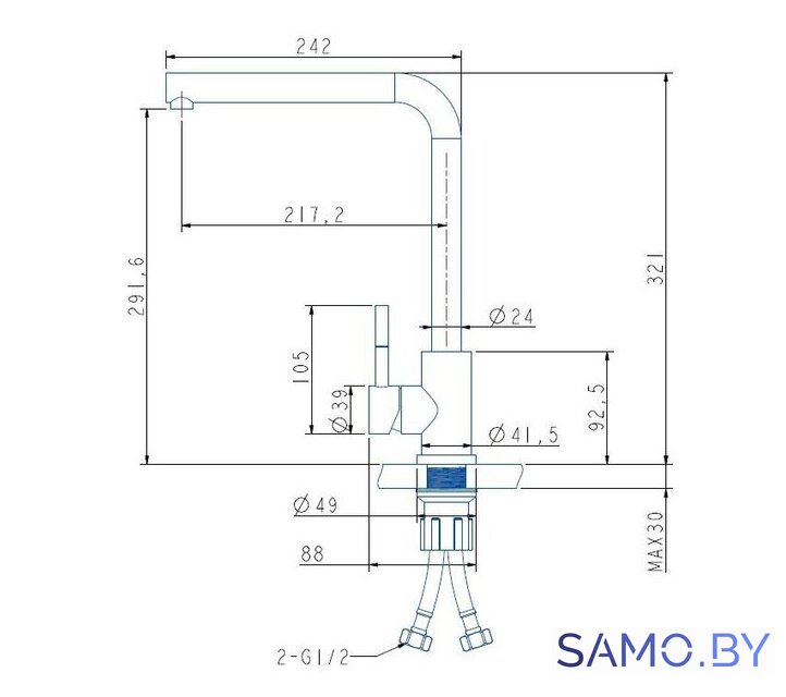 Смеситель ARFEKA Isis (black PVD) - Изображение №2 — Интернет-магазин samo.by